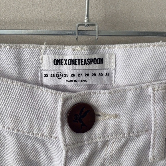 ONE teaspoon White Beaty Awesome Baggies Jean Womens 24 - Picture 2 of 8